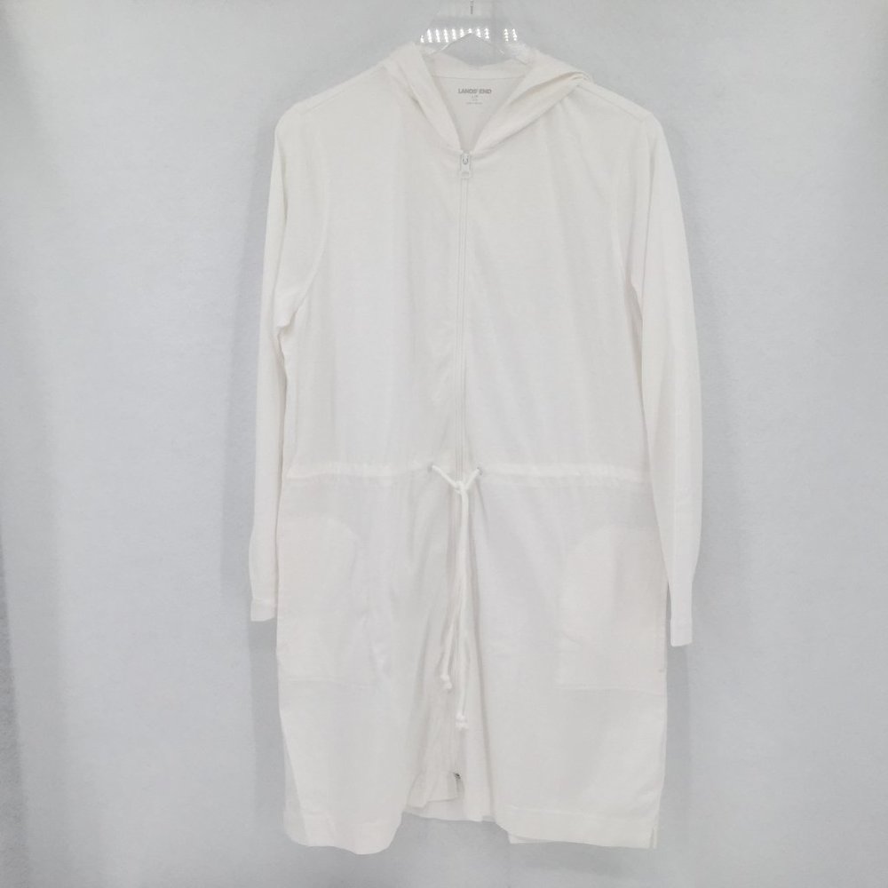 Lands end zip hoodie jacket swim cover-up new LP
